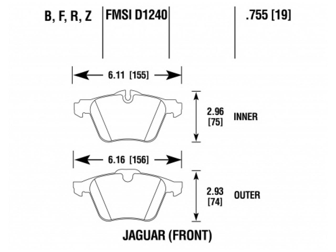 Hawk Brake Pads HB852B.755 Item Image