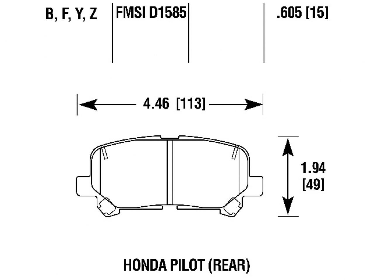 Hawk Brake Pads HB863B.605 Item Image