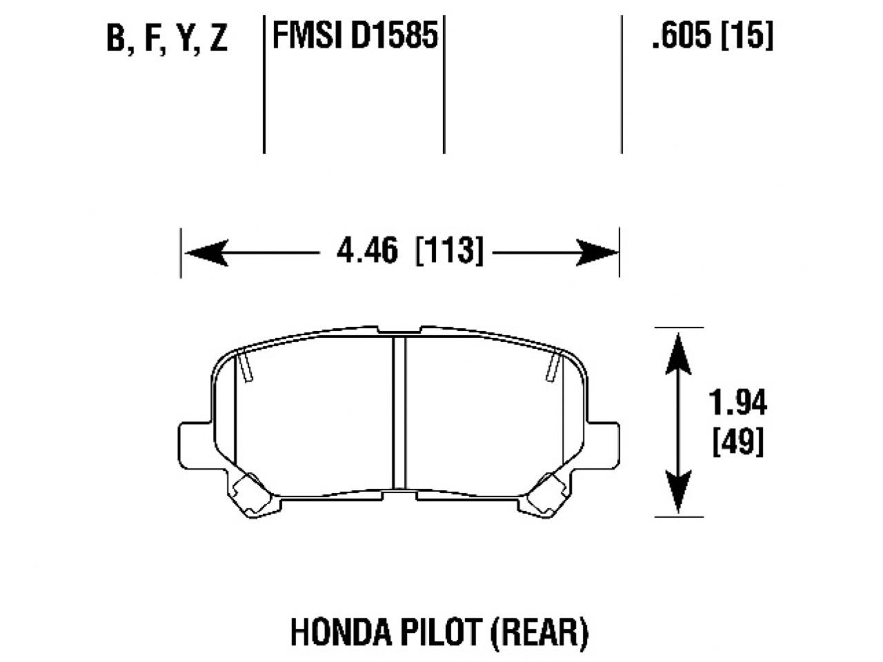 Hawk Brake Pads HB863F.605 Item Image