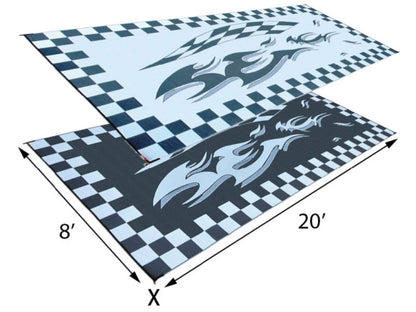 Mings Mark Checkered Mat 8X20 Black Flag