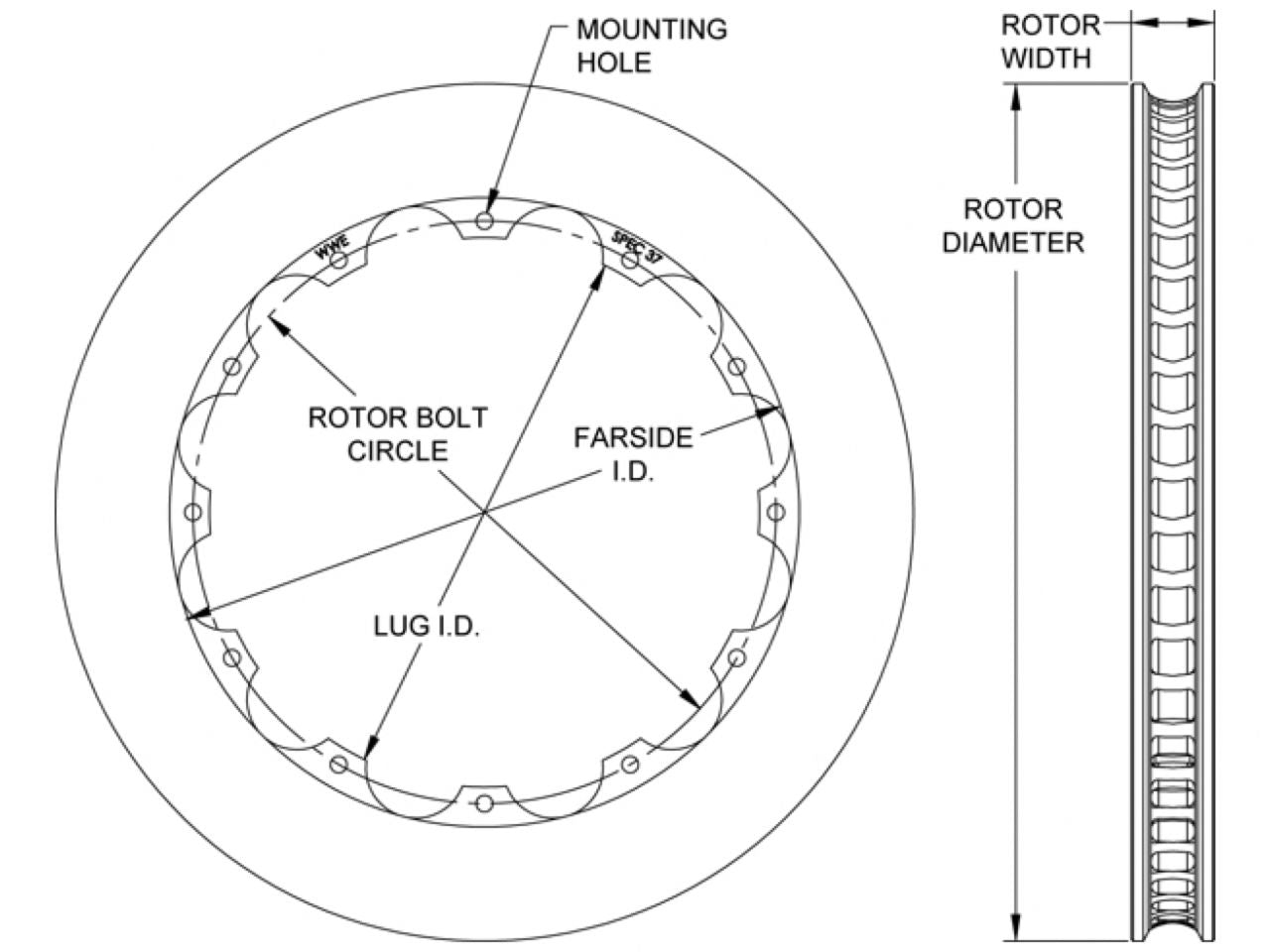 Wilwood Rotor-HD48 SPC-37-RH, 12.88 x 1.25 - 12 on 8.75"