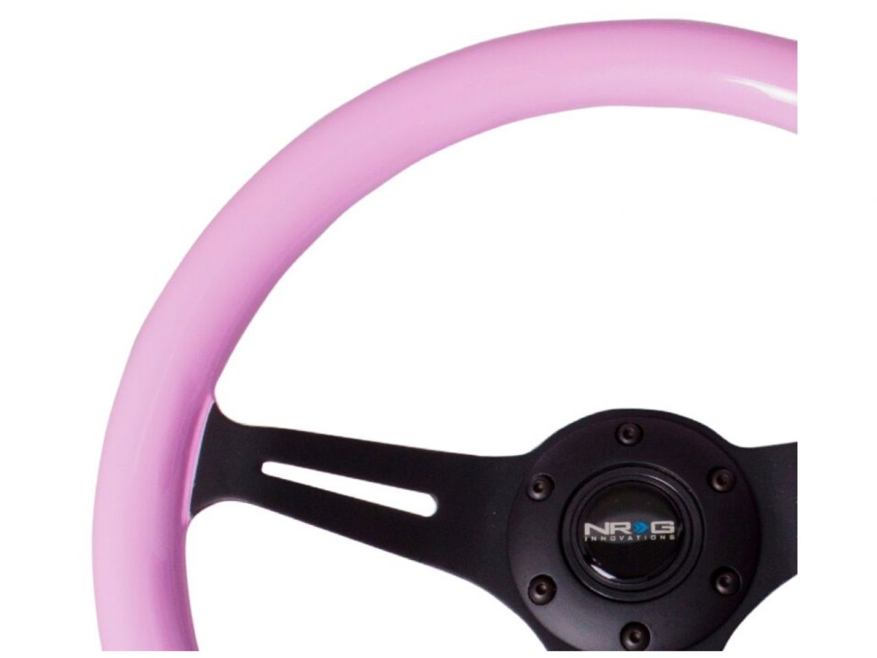 NRG ST-015 Black & Pink Painted Wood Steering Wheel