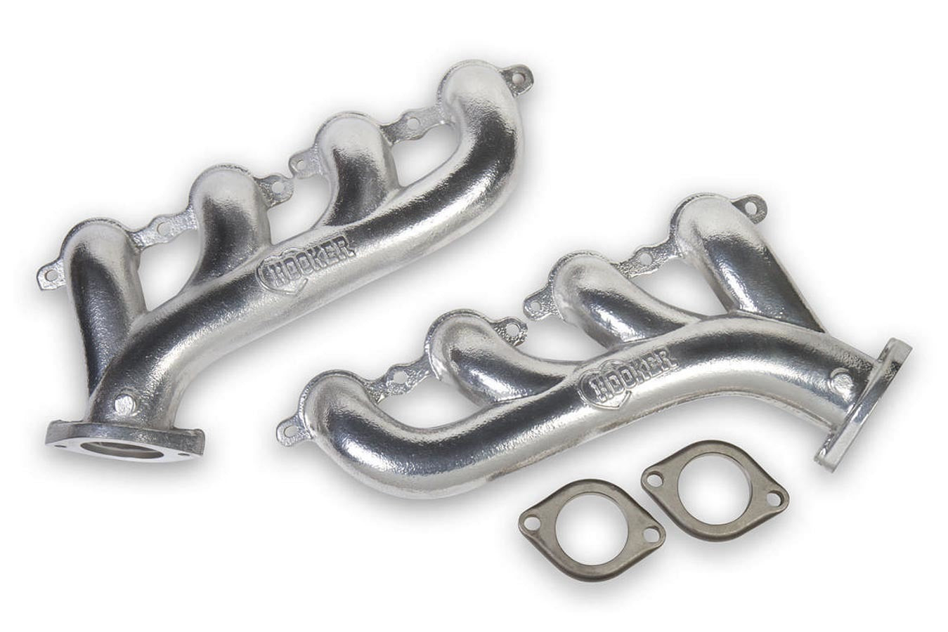 Hooker GM LS Cast Iron Exhaust Manifolds Silver Finish HKR8501-1