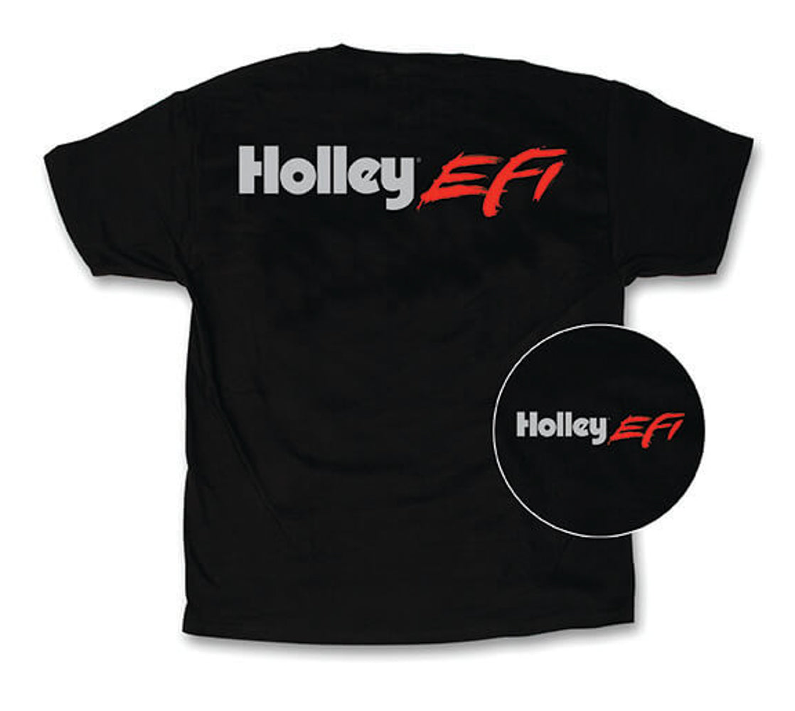 Holley T-Shirt - Large w/Holley EFI SS Logo - Black HLY10044-LGHOL