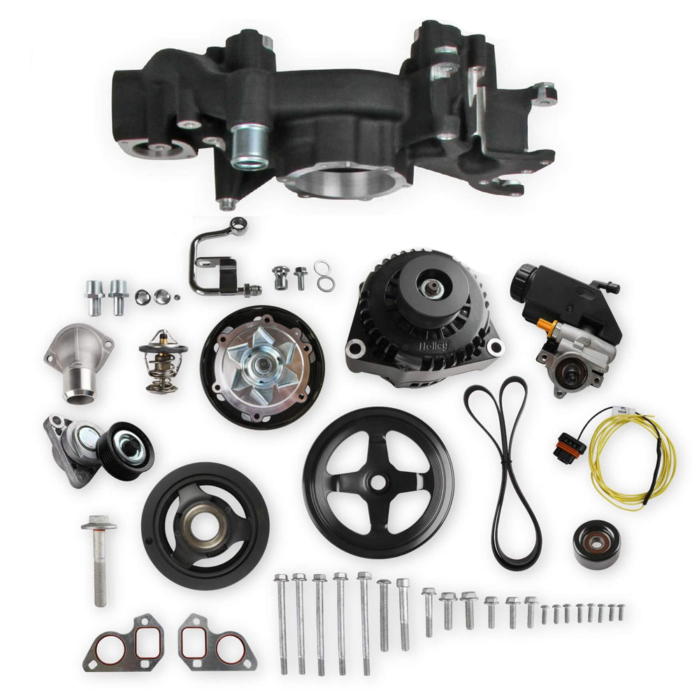 Holley Mid Mount Accesory Sys. GM LS Engine - Black HLY20-186BK