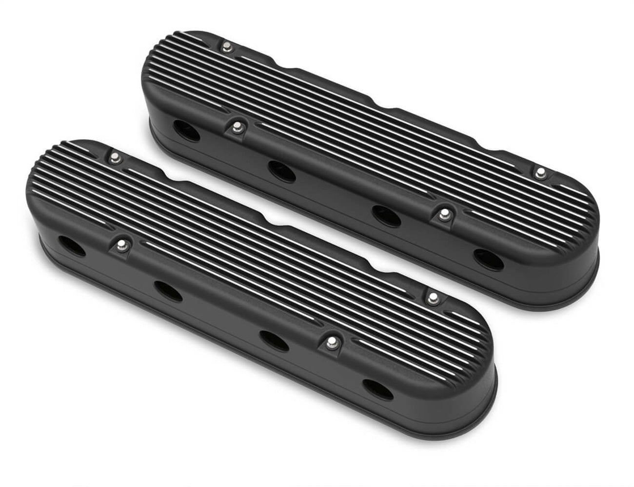 Holley Valve Cover Set - GM LS 2-Piece Design - Black HLY241-182