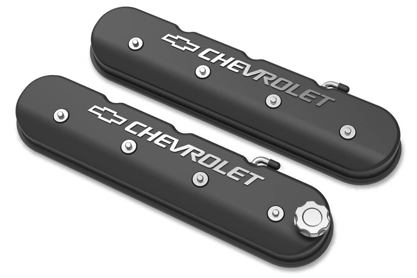Holley LS Series Valve Covers w/Bowtie Chevrolet Logo HLY241-402