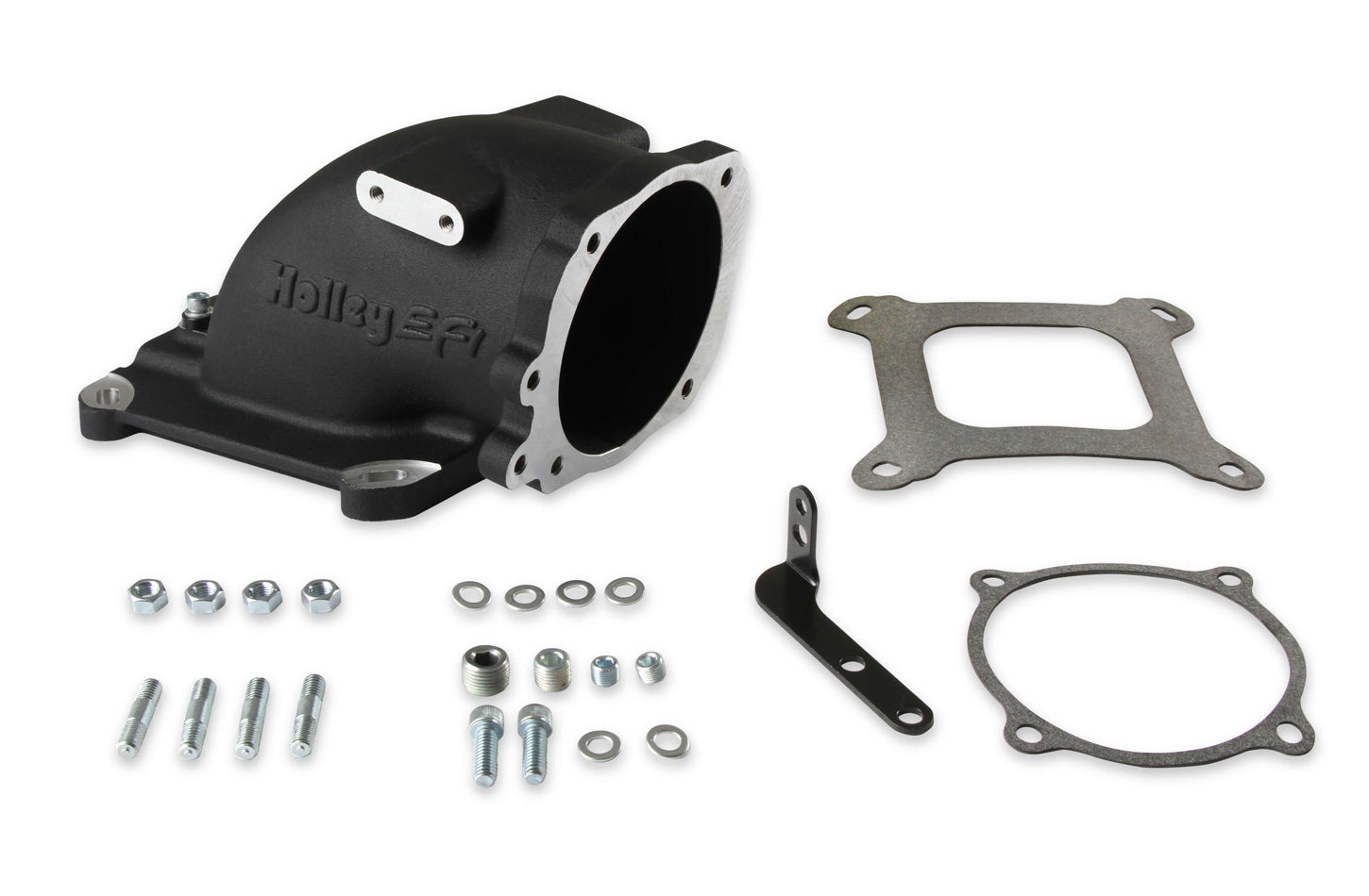 Holley Intake Elbow 4150 Ford TB Flange - Black HLY300-240FBK