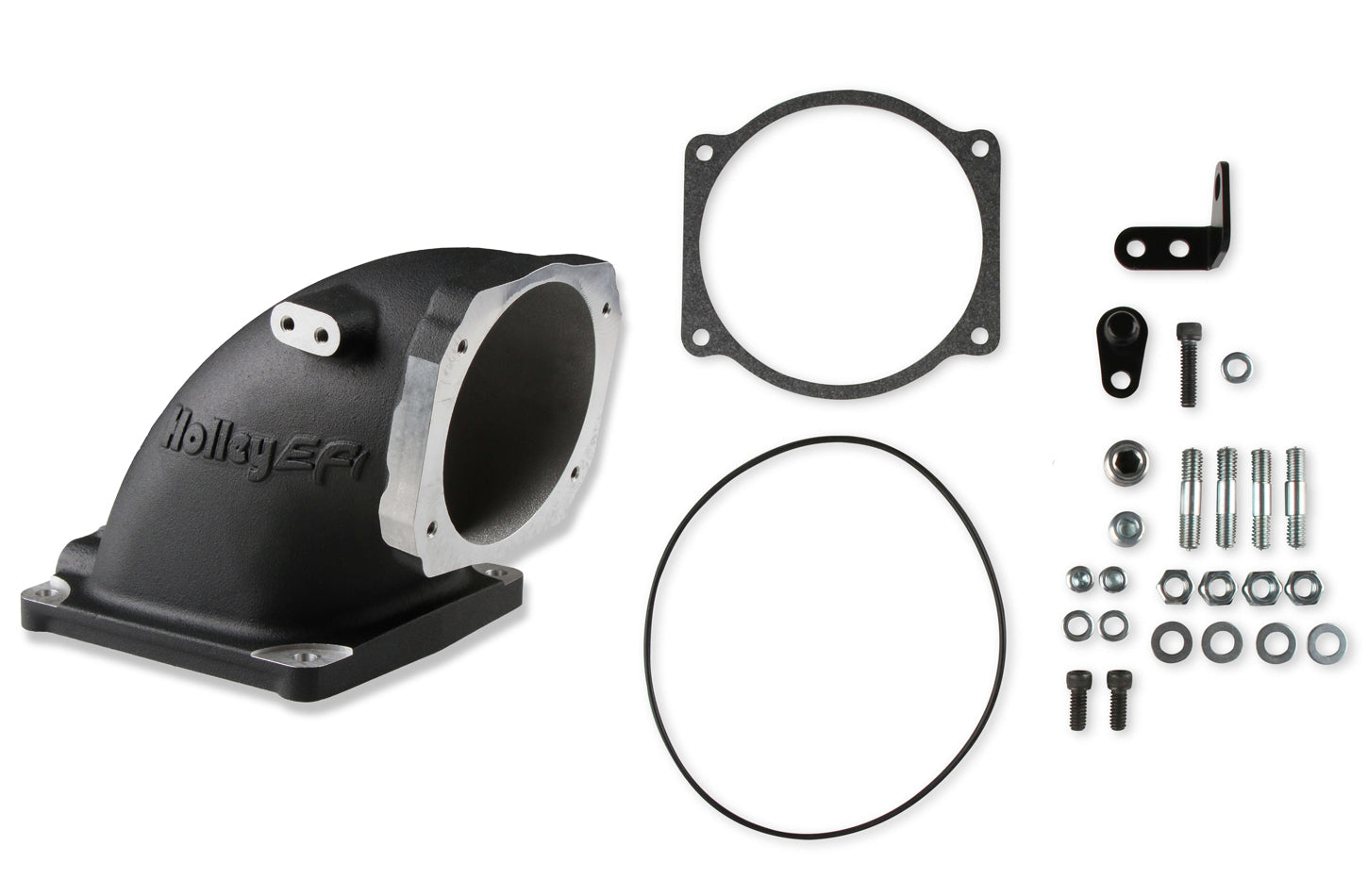 Holley Intake Elbow 4500 GM LS TB Flange - Black HLY300-248BK