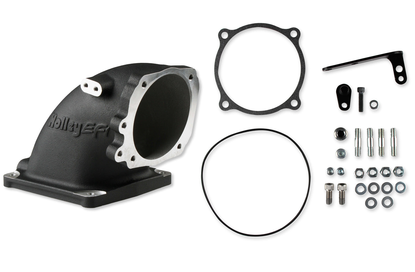 Holley Intake Elbow Ford 5.0L W/4500 TB Flange Black HLY300-249BK