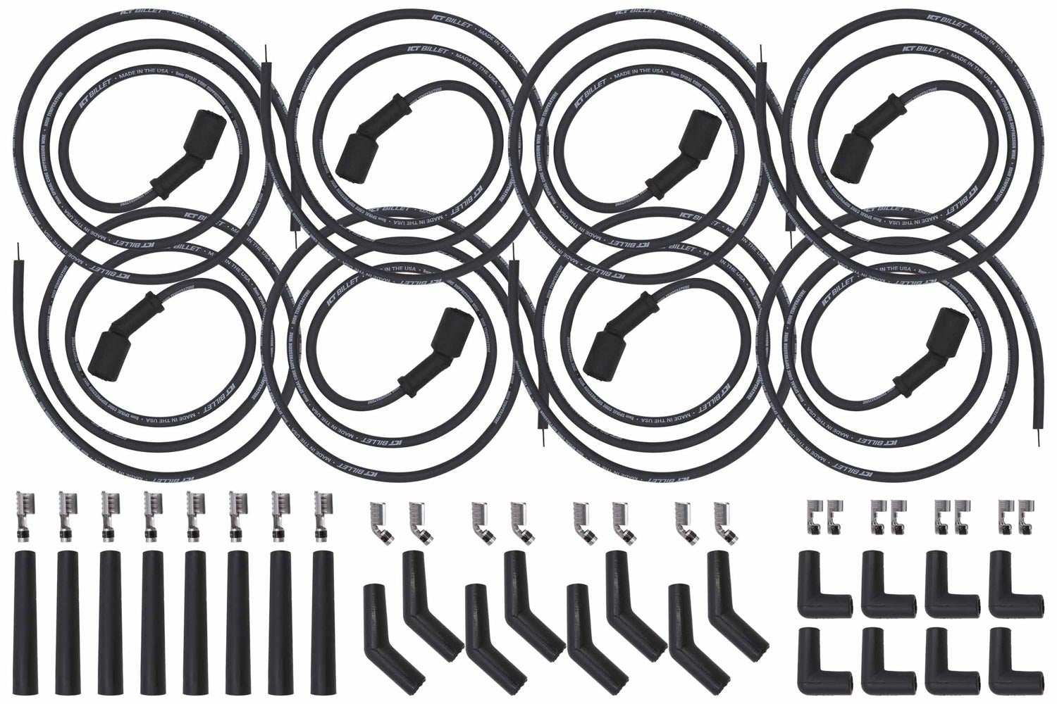 ICT Billet Universal Spark Plug Wir e Set Remote Coil ICT551083