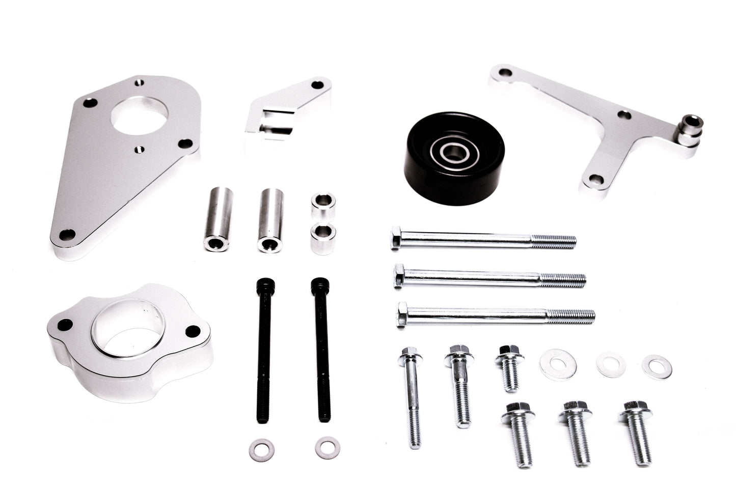PrivateLabelMfg Precision Works LS Power Steering & Alternator Bracket Low Mount LSX LS1 LS2 LS3