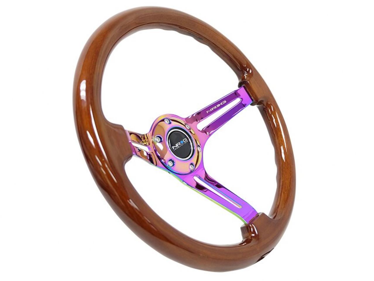 NRG Reinforced Classic Wood Grain Wheel, 350mm, 3 spoke Slotted Center Neo