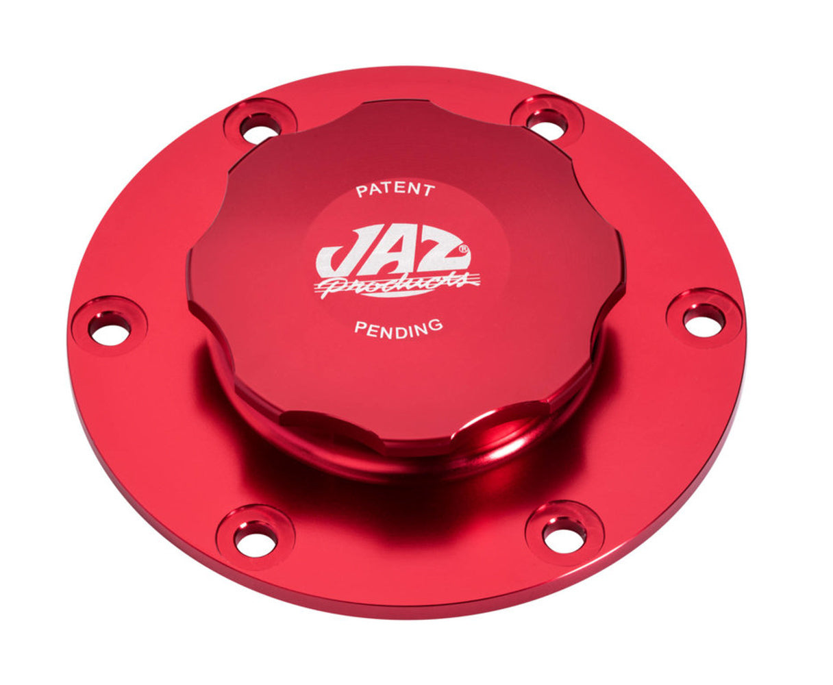 JAZ Billet Alm Threaded Cap Assembly 6-Bolt Red JAZ391-725-06