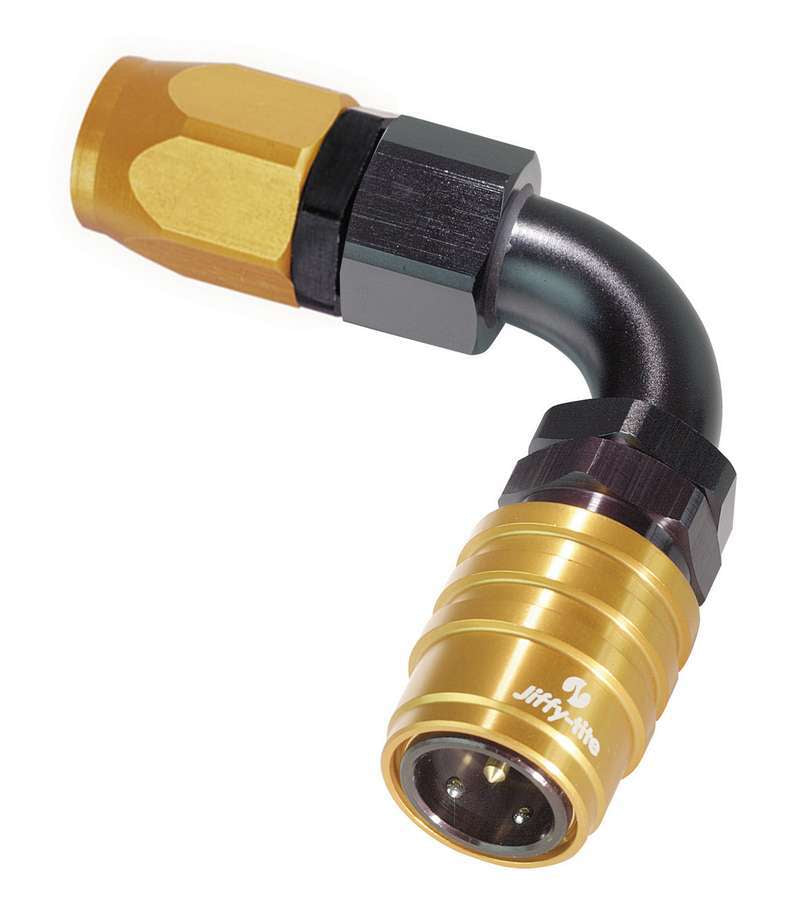 Jiffy-Tite Q/R #6 90 Deg Hose End Socket Valved JFT21606E