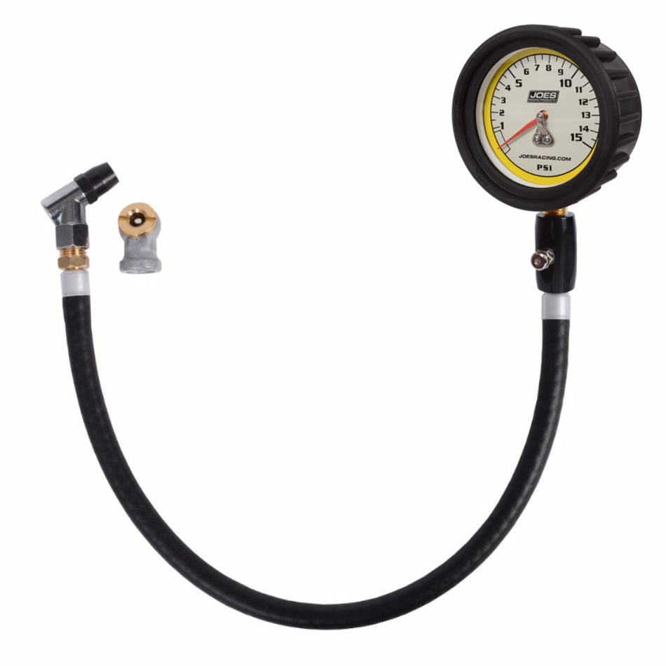 Joes Racing Products Tire Pressure Gauge 0-15psi Pro w/HiFlo Hold JOE32325