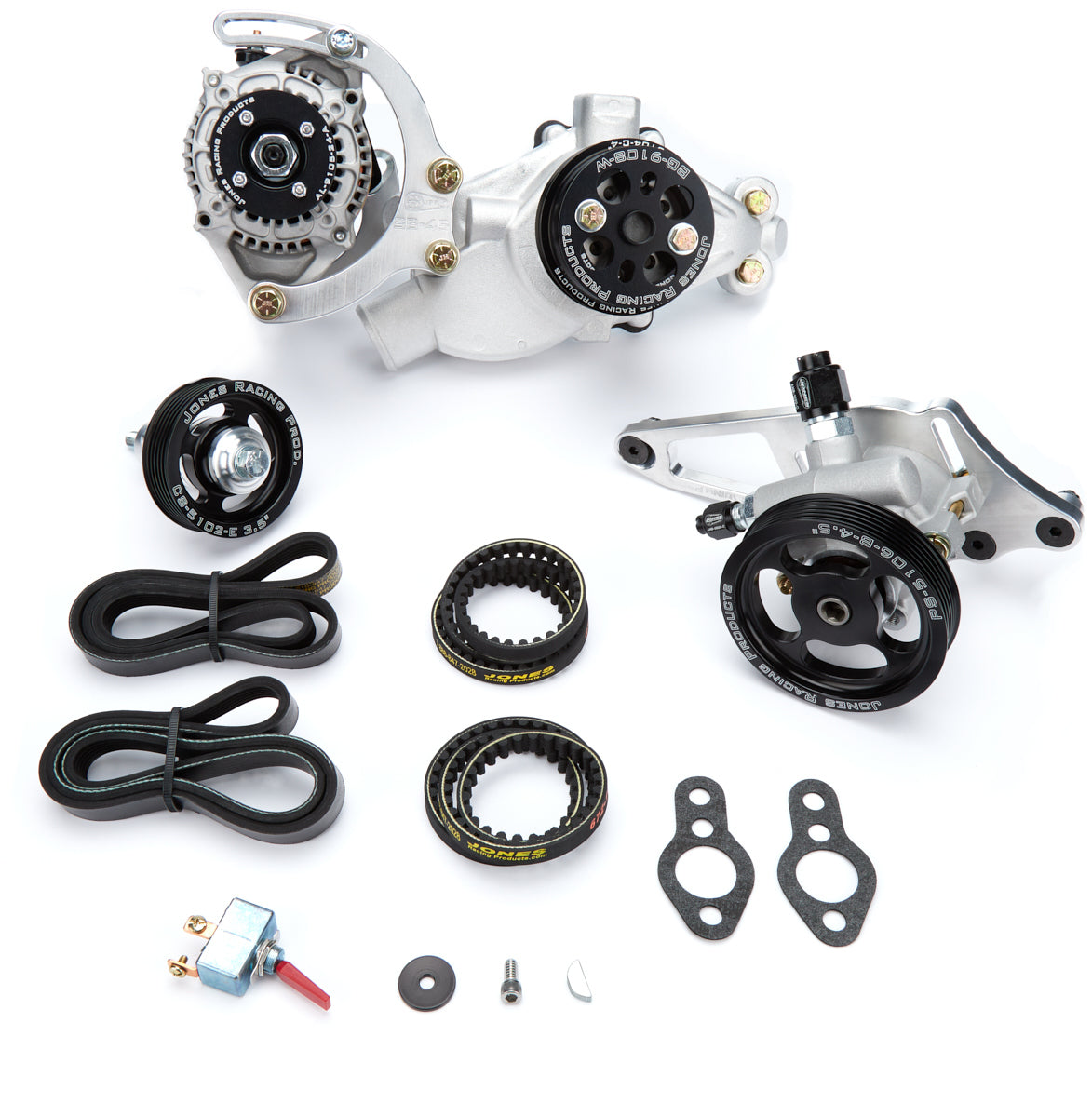 Jones Racing Products Serpentine Drive Kit SBC w/ P/S - W/P & Alt JRP1441-AL-72