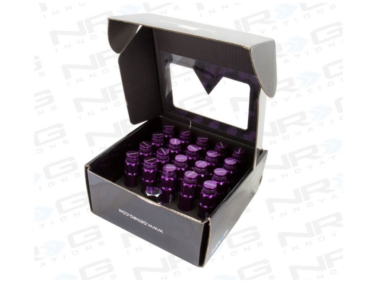 NRG M12 x 1.5 Steel Lug Nut w/ dust cap cover Set 21 pc Purple