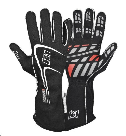 K1 Racegear Glove Track1 Black Large SFI 5 K1R23-TR1-N-L