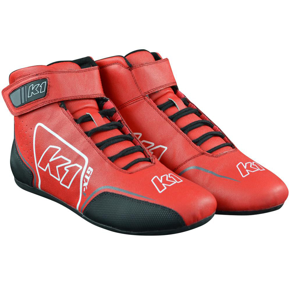 K1 Racegear Shoe GTX-1 Red / Grey Size 10 K1R24-GTX-R-10