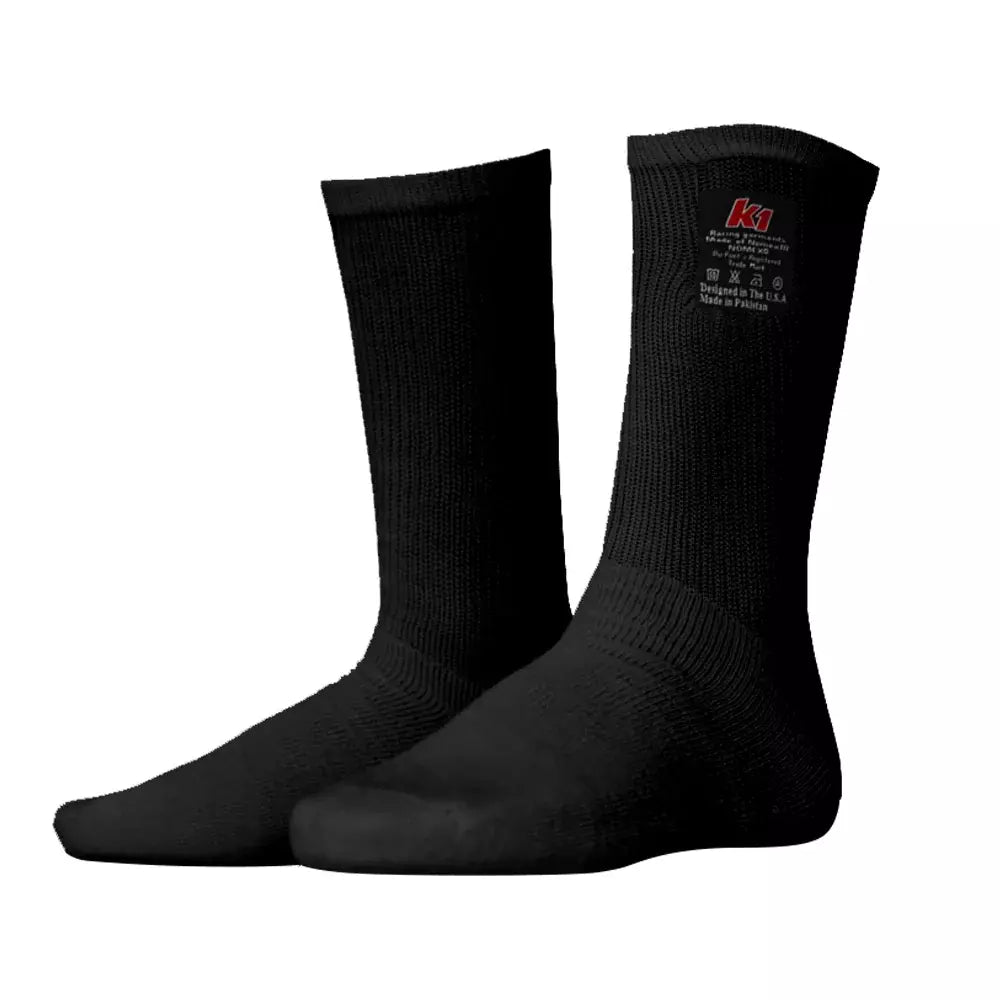 K1 Racegear Socks Nomex K1 Black Small/Medium K1R26-NSO-N-SM