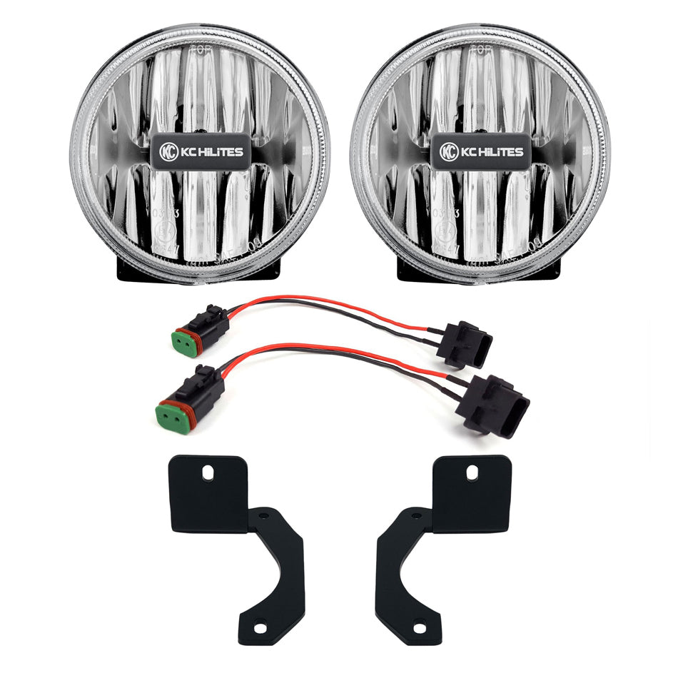 KC HiLiTES 4" Gravity® LED G4 - 2-Light System - SAE/ECE - 10W Fog Beam - for 18-24 Jeep JL / JT Steel Bumper 504