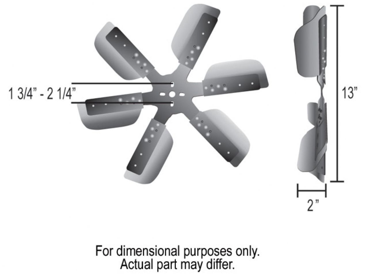 Derale 13 HD Stnless Steel Flex Fan (Black Hub)