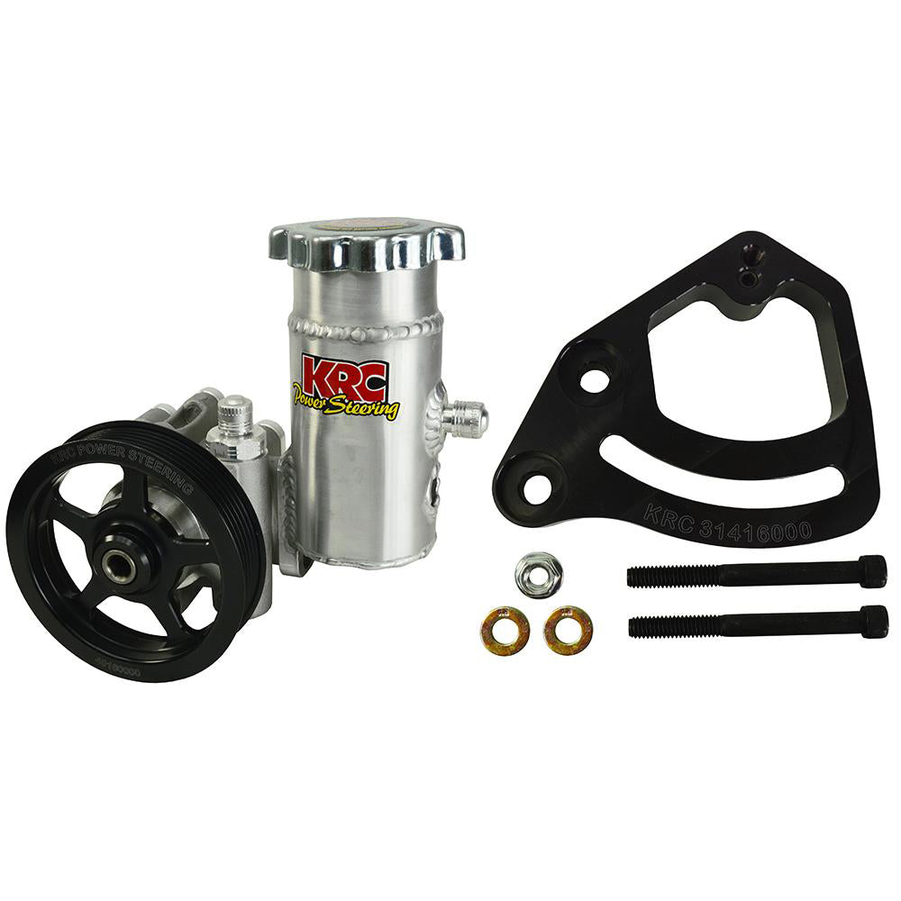 KRC Power Steering Power Steering Pump Kit SBC 4.2in 6-Rib Serp KRCESP18020115