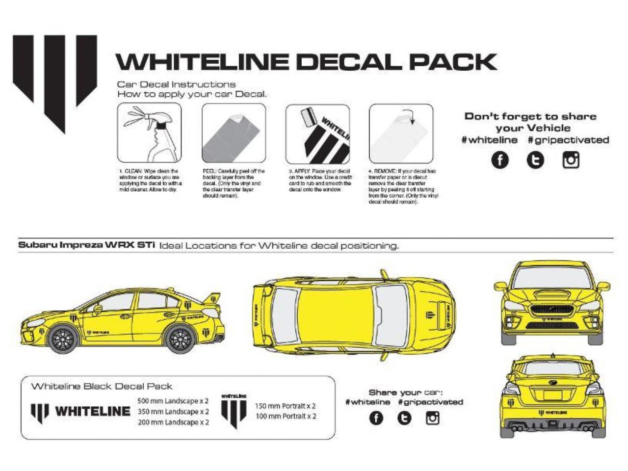 Whiteline Decal Kits