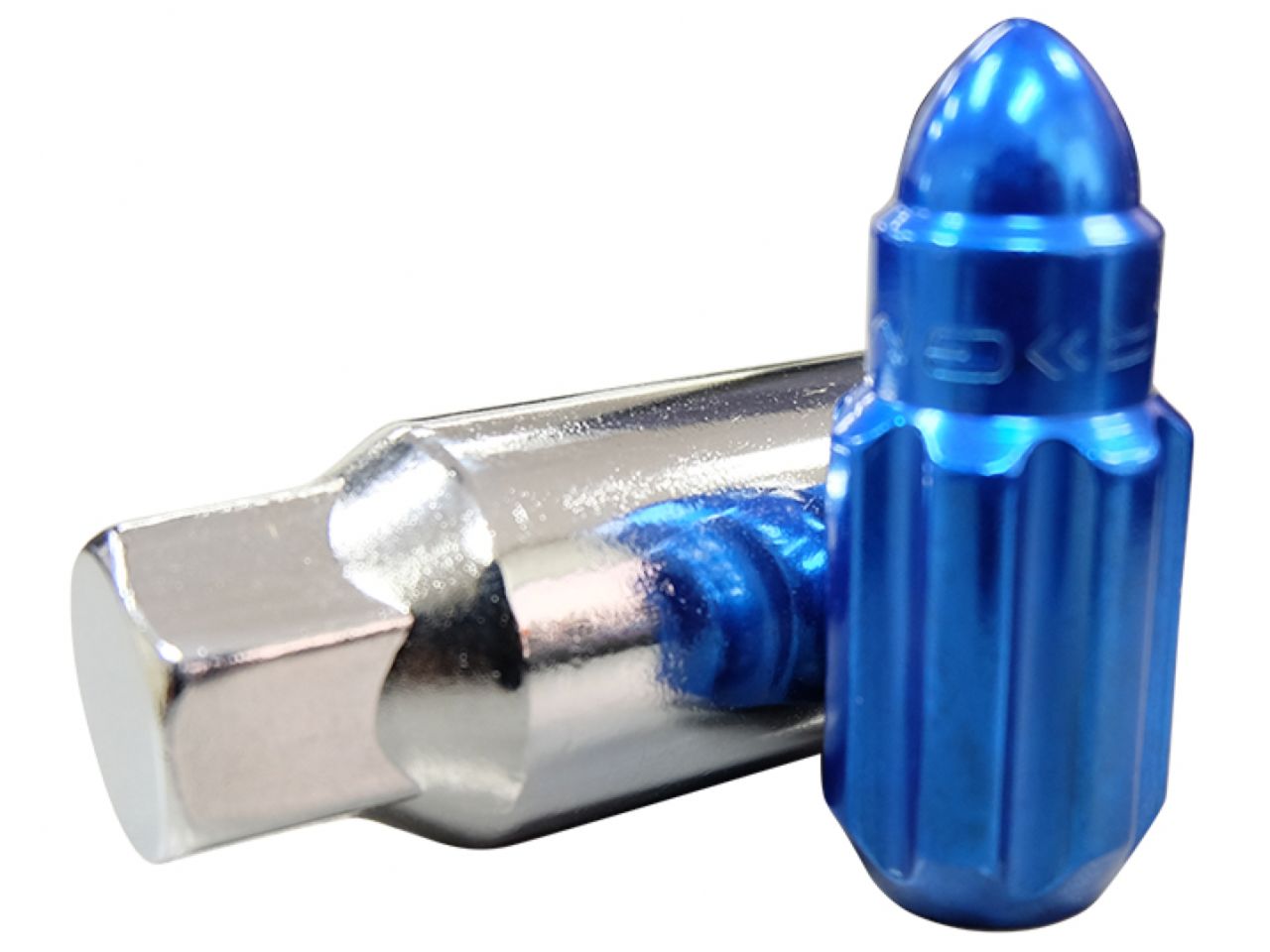 NRG M12 x 1.5 Steel Lug Nut Set  Bullet Shape 21 pc Blue W/ Lock Key