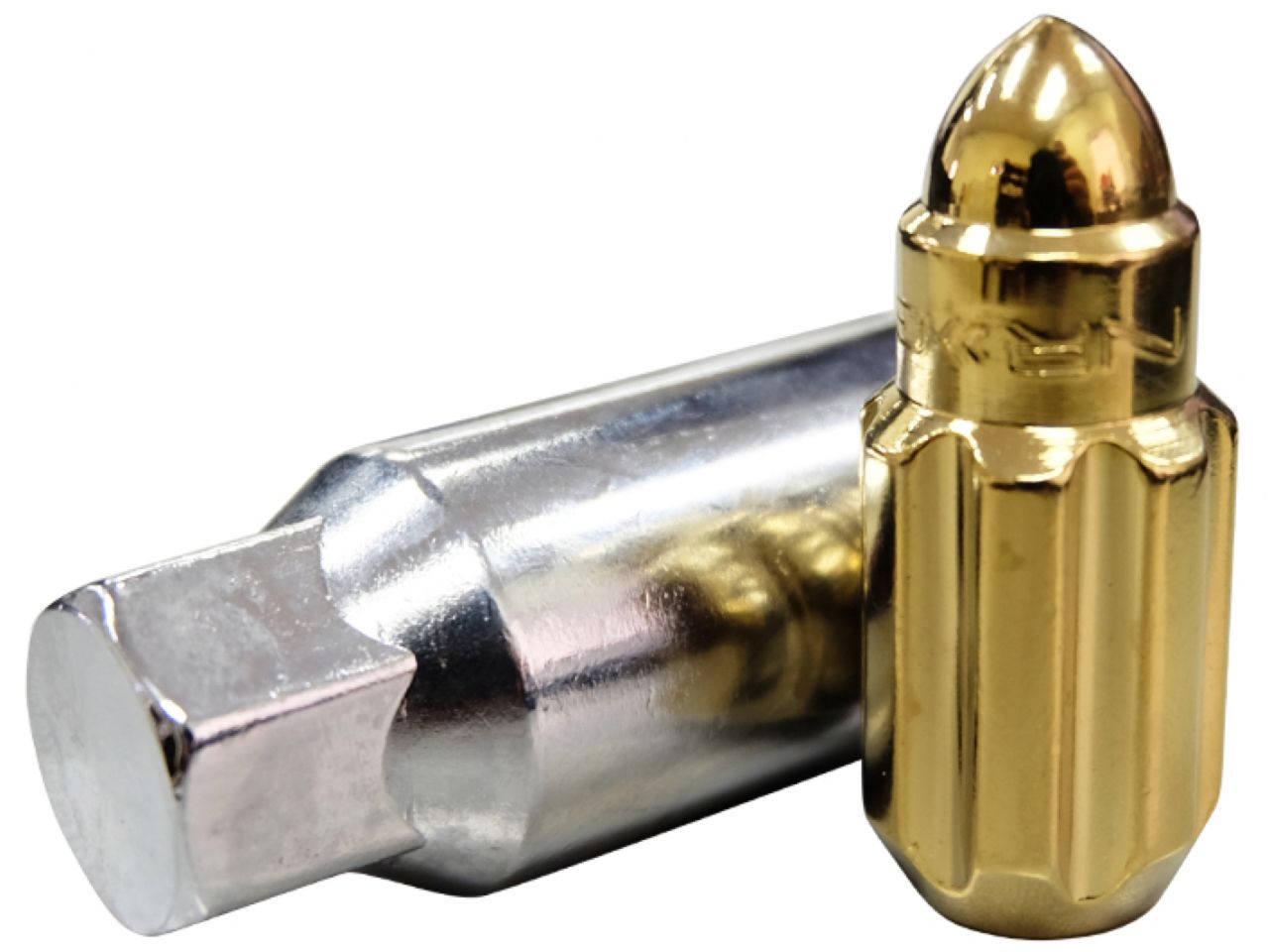 NRG M12 x 1.5 Steel Lug Nut Set  Bullet Shape 21pc Chrome Gold W/ Lock Key