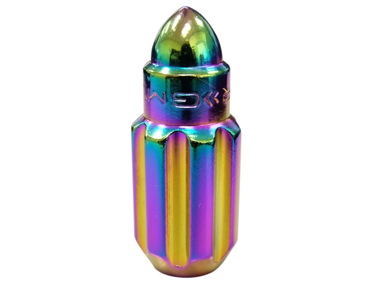 NRG M12 x 1.25 Steel Lug Nut Set  Bullet Shape 21 pc Neochrome W/ Lock Key