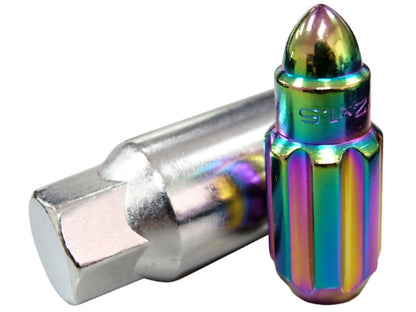 NRG M12 x 1.25 Steel Lug Nut Set  Bullet Shape 21 pc Neochrome W/ Lock Key