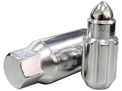 NRG M12 x 1.25 Steal Lug Nut Set  Bullet Shape 21 pc Silver W/ Lock Key