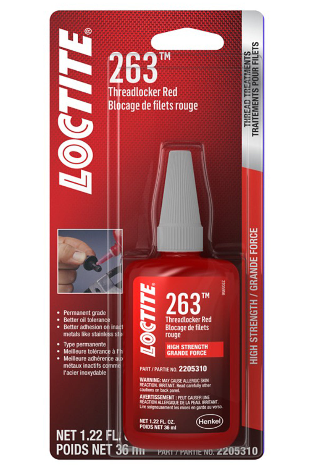 Loctite 263 Threadlocker Red Su rface Insensitive 36ml LOC2205310