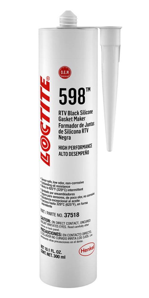 Loctite RTV 598 Black Silicone Cartridge 300ml/10.14oz LOC495074