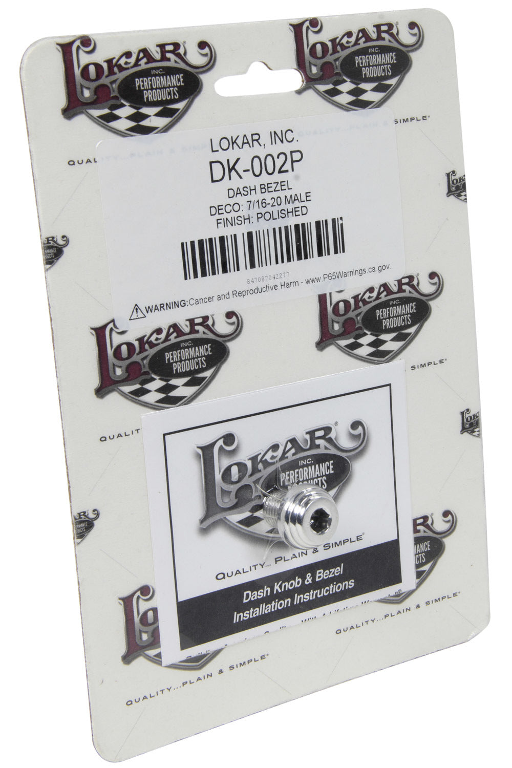 Lokar Dash Bezel Deco 7/16 -20 Male Polished LOKDK-002P