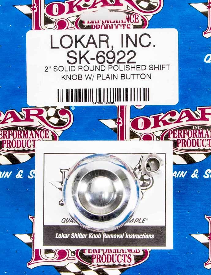 Lokar 2in Shift Knob Solid Round Polished w/Button LOKSK-6922