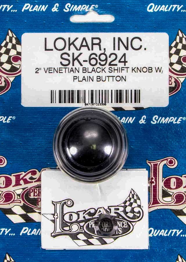 Lokar 2in Shift Knob Venetian Black w/Button LOKSK-6924