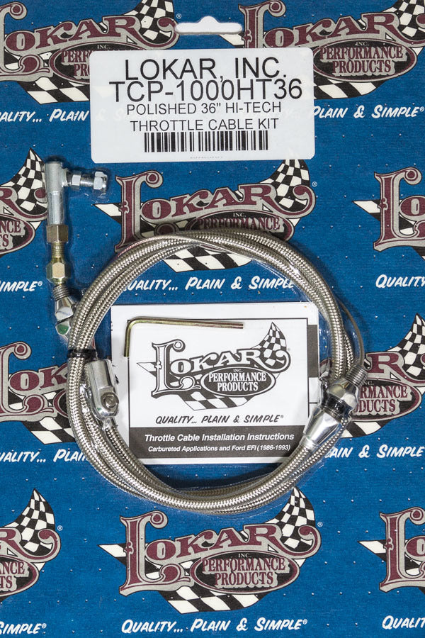 Lokar Hi-Tech Throttle Cable Kit 36in Stainless LOKTCP-1000HT36