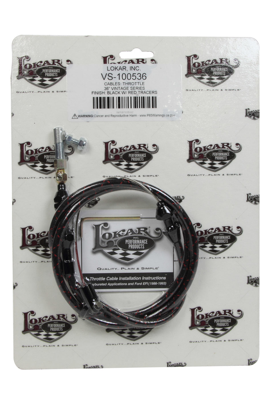 Lokar VS Throttle Cable Black Black Wrap w/ Red Tracer LOKVS-100536