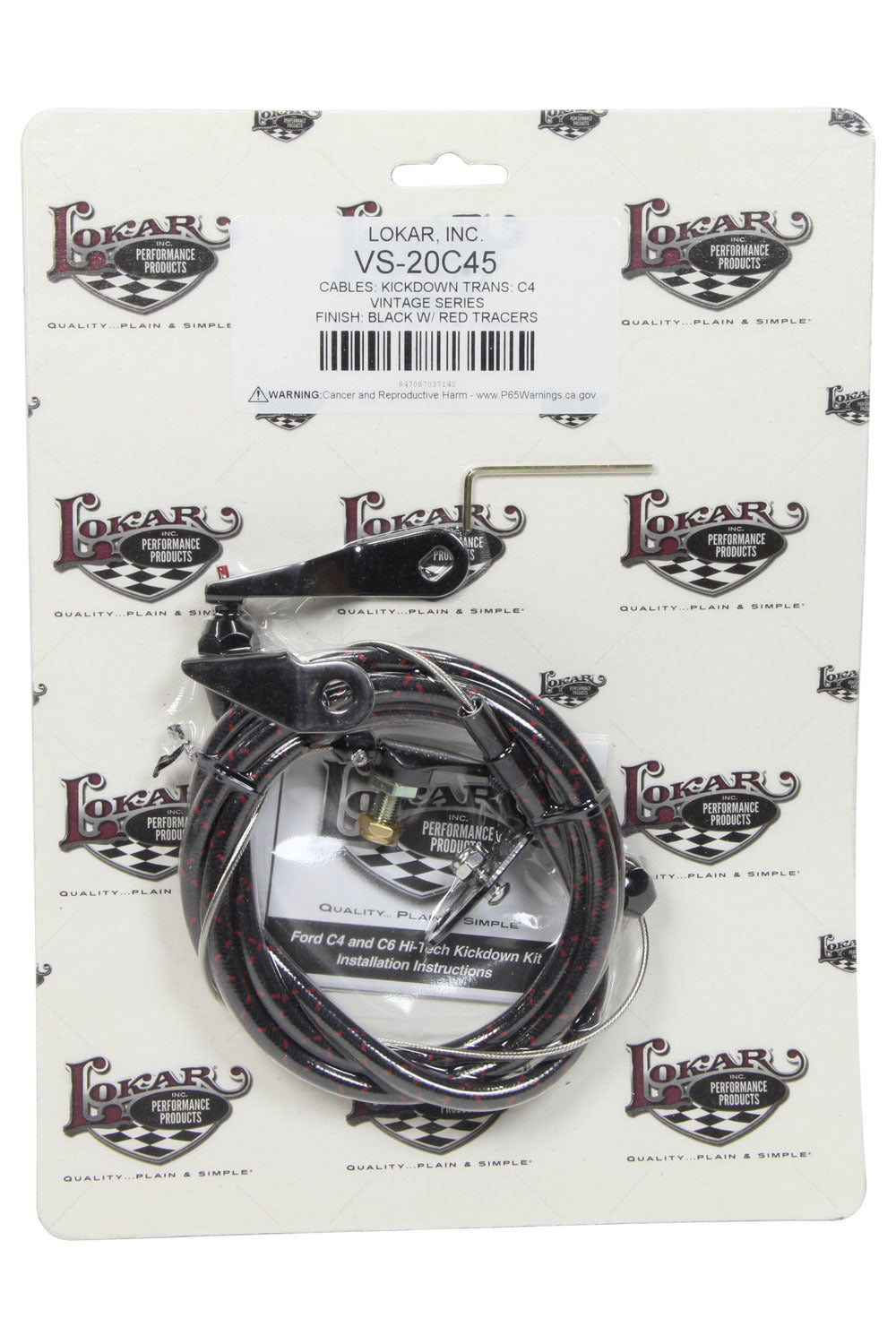 Lokar Vintage Series Ford C-4 Kickdown Cable Black LOKVS-20C45