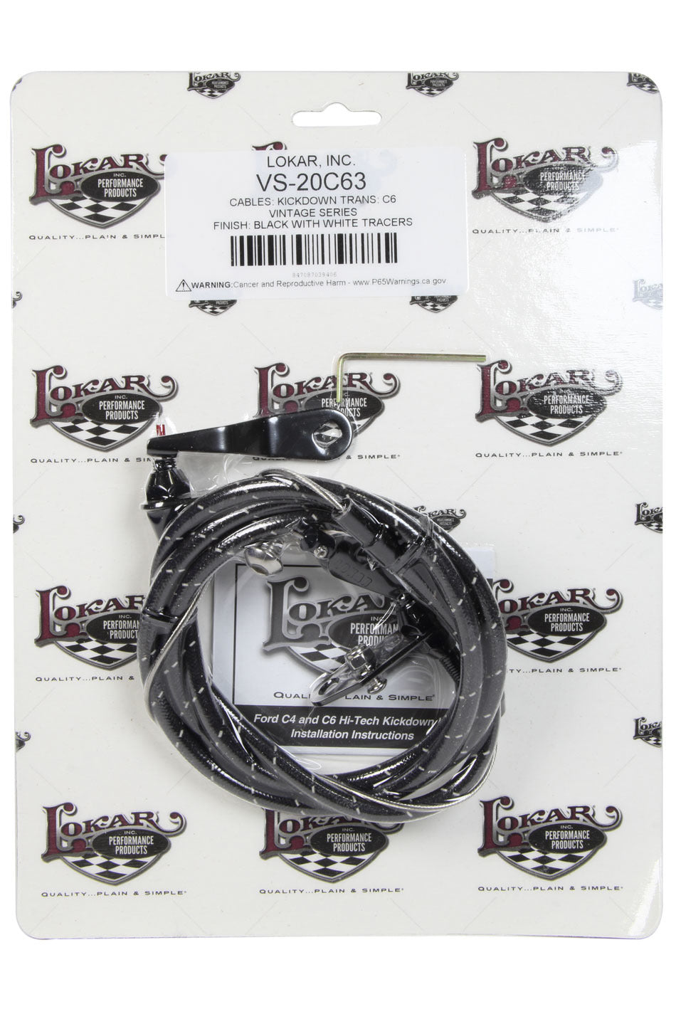 Lokar Vintage Series Ford C-6 Kickdown Cable Black LOKVS-20C63