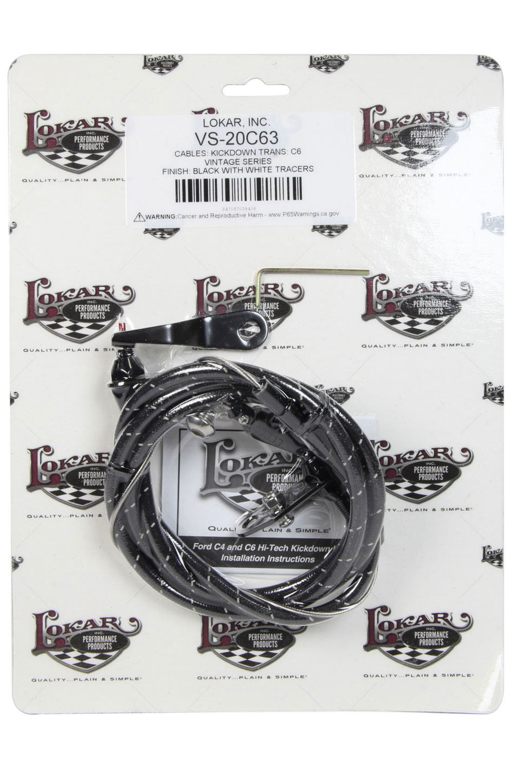 Lokar Vintage Series Ford C-6 Kickdown Cable Black LOKVS-20C65