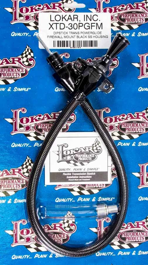 Lokar Black Trans Dipstick GM P/G Firewall Mount LOKXTD-30PGFM
