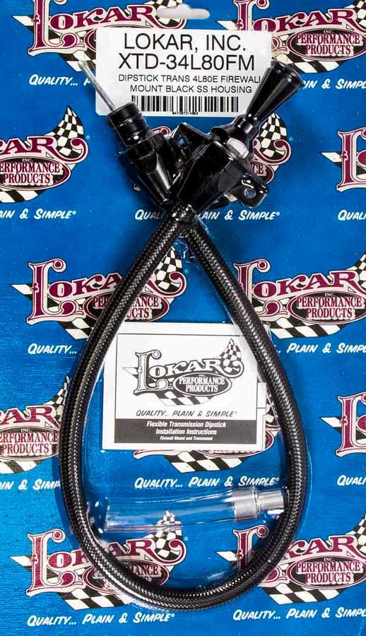 Lokar Black Trans Dipstick GM 4L80E Firewall Mount LOKXTD-34L80FM
