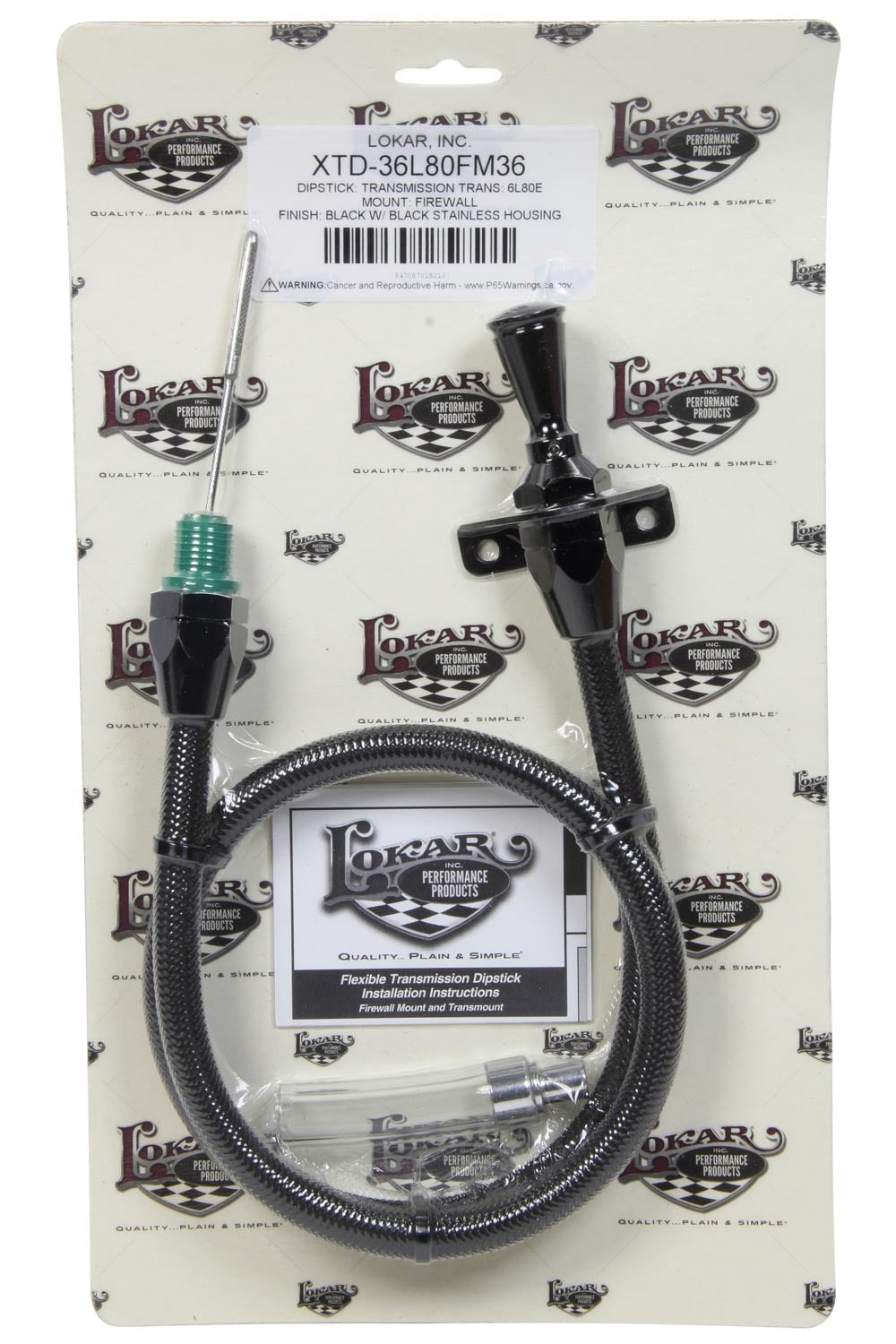 Lokar DIPSTICK TRANS 6L80 FIRE WALL MOUNT BLACK SS HOUS LOKXTD-36L80FM36