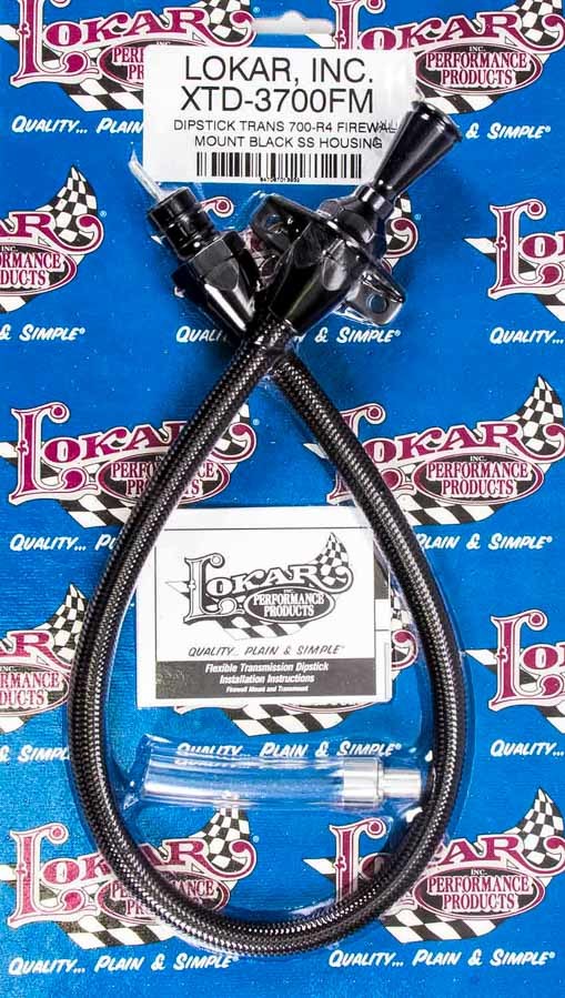 Lokar Black Trans Dipstick GM 700R4 Firewall Mount LOKXTD-3700FM