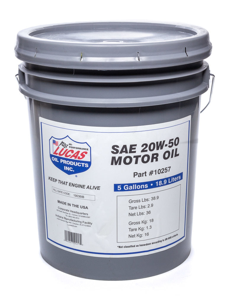 Lucas Oil SAE 20W-50 Plus Motor Oi l/1x1/5 Gallon Pail LUC10257