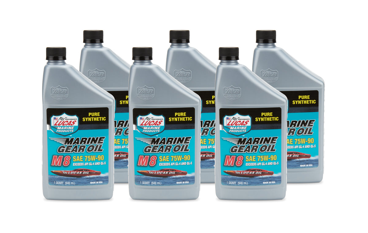 Lucas Oil Marine Gear Oil M8 Case 6 x 1 Quart LUC10652-6